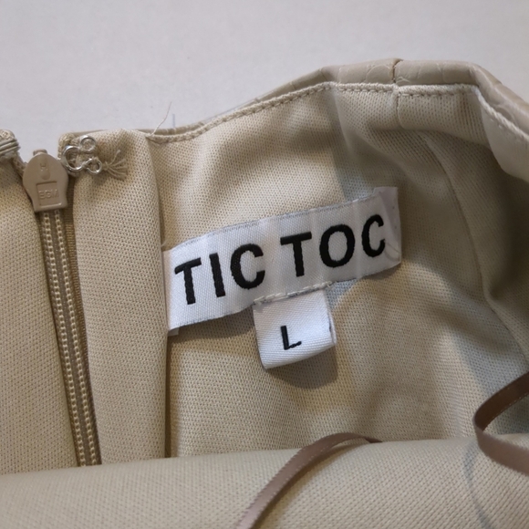 Tic Toc Women's Tan Croc Pattern Mini Dress , Size L - Picture 7 of 7